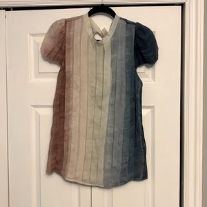 BCBG MAX AZRIA 100% Silk Pleated Ombré Top